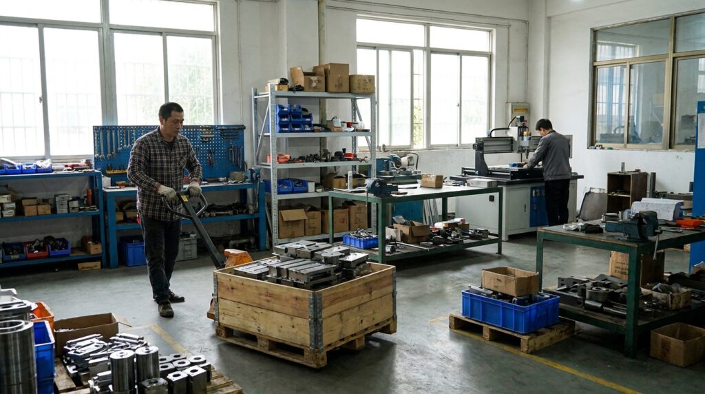 Photo small manufacturer material handling equipment