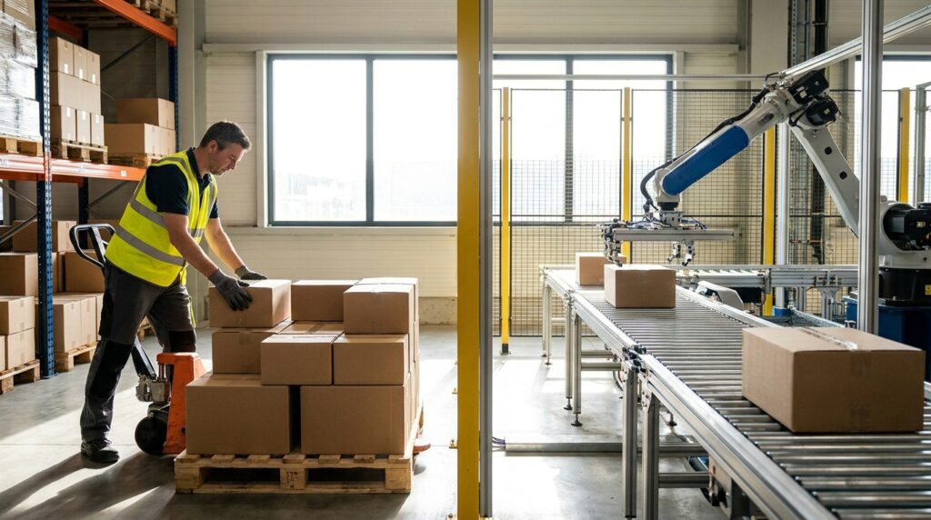 Photo manual vs automated material handling