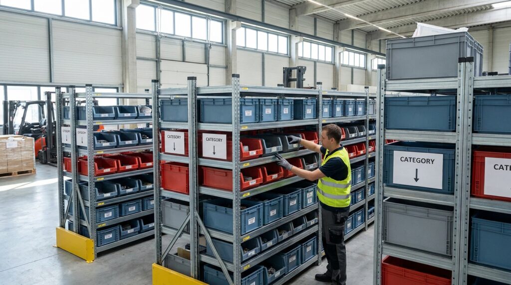 Photo industrial bin storage systems organization