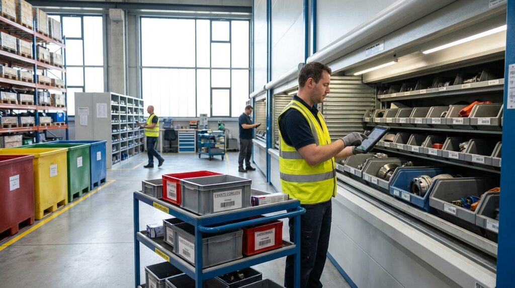 Photo maintenance parts storage organization
