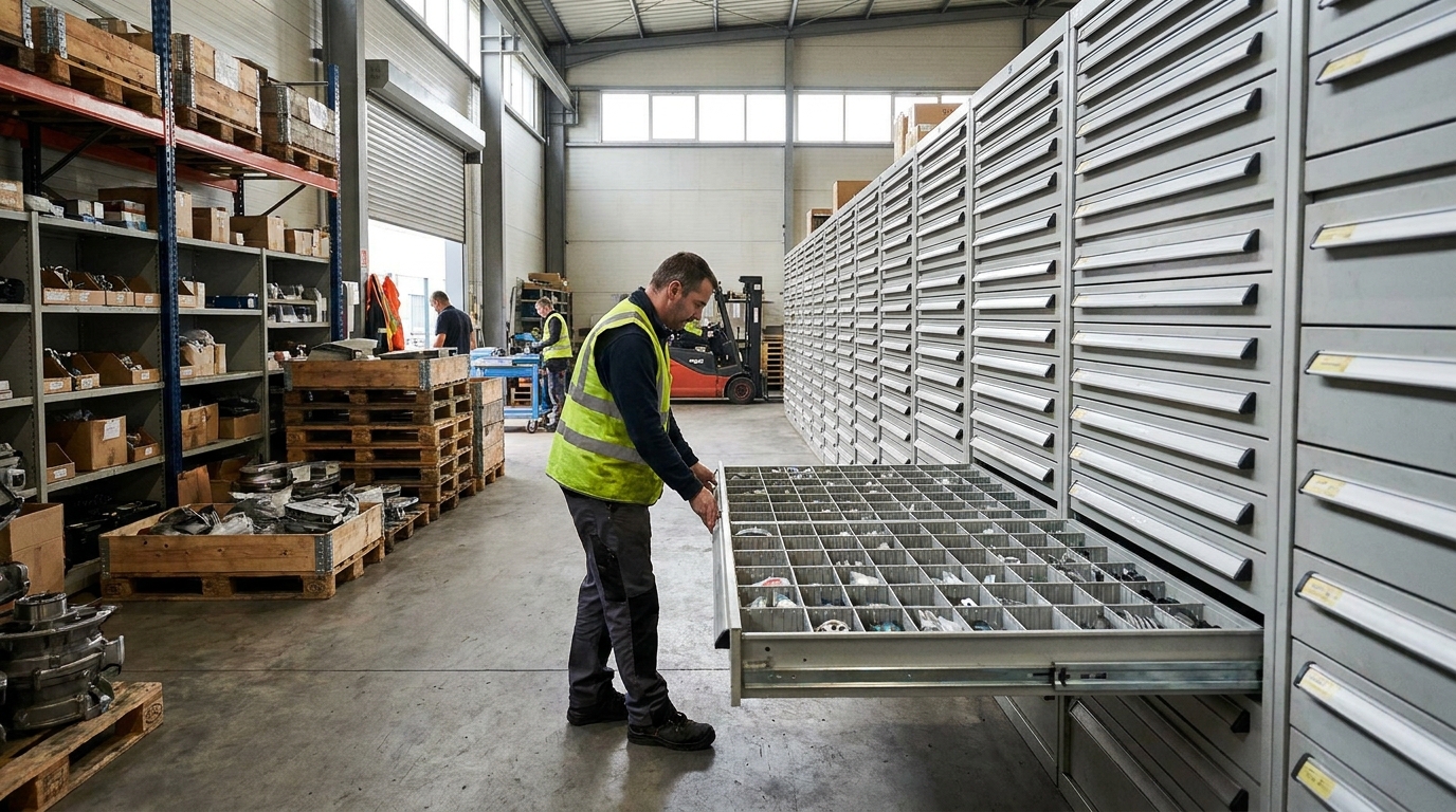Photo modular drawers high-density storage