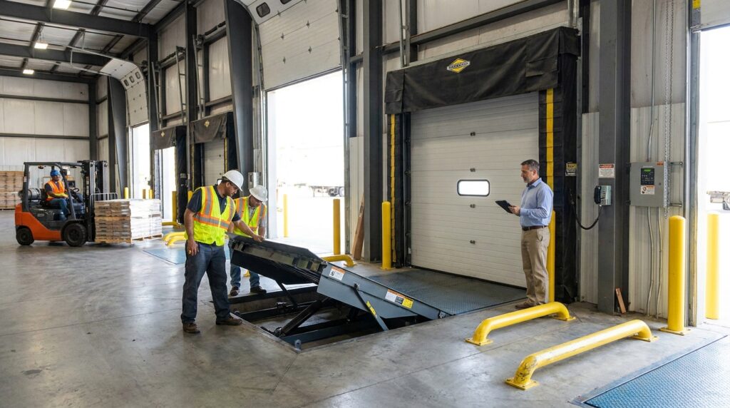 Photo loading dock equipment warehouse guide