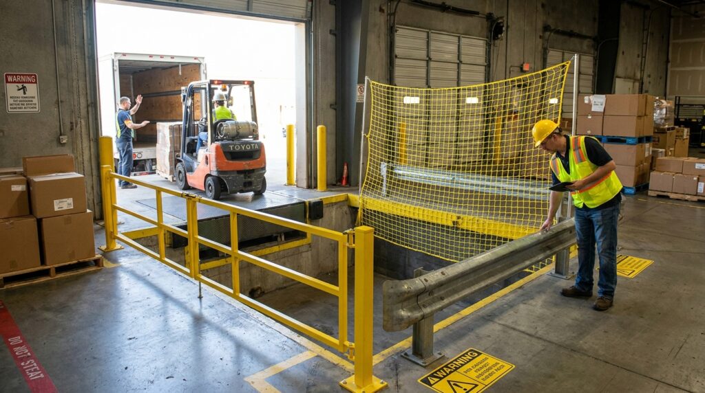 Photo loading dock fall prevention safety