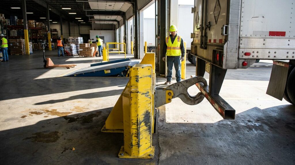 Photo loading dock restraint systems selection
